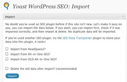 Go to SEO - Import, you’ll see this:
